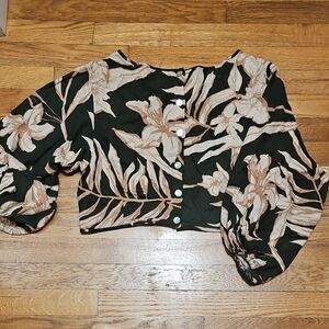 Elegant Floral Button-Up Blouse